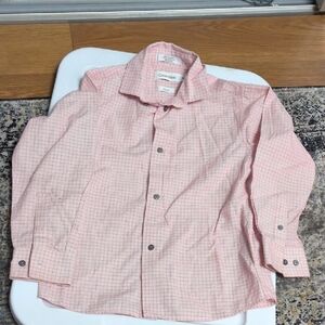 Calvin Klein Boy's Casual Pink Plaid Shirt